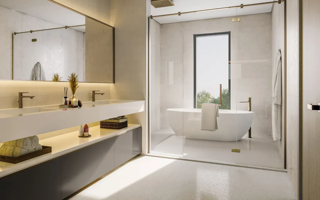Estate villa bathroom with a freestanding tub
